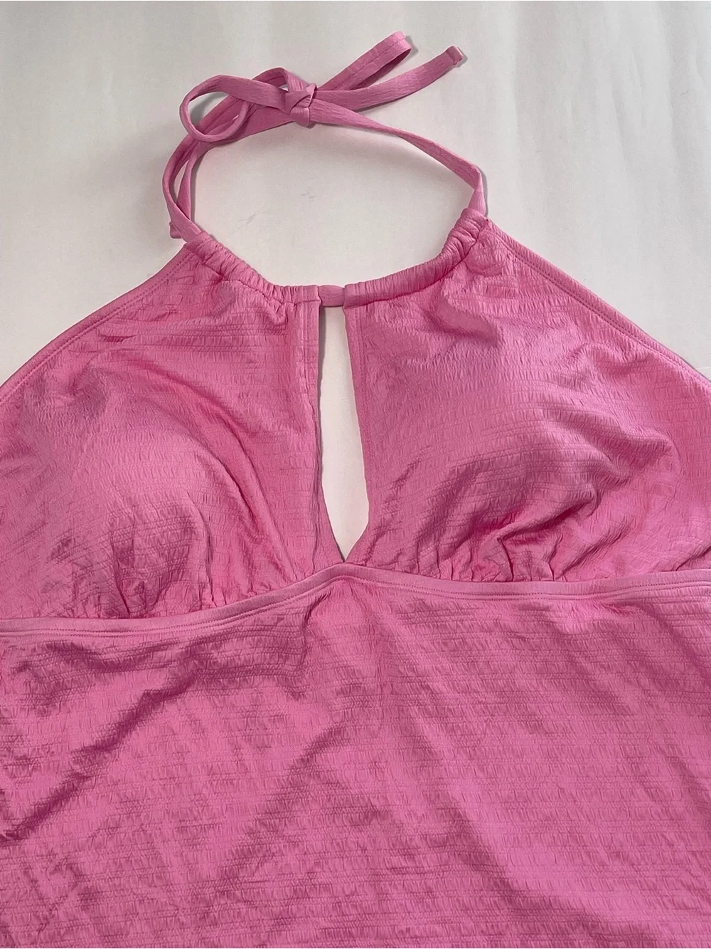 MYNAH Women's Pink Halter Tankini Top with Keyhole Front SIZE 24W NWOT